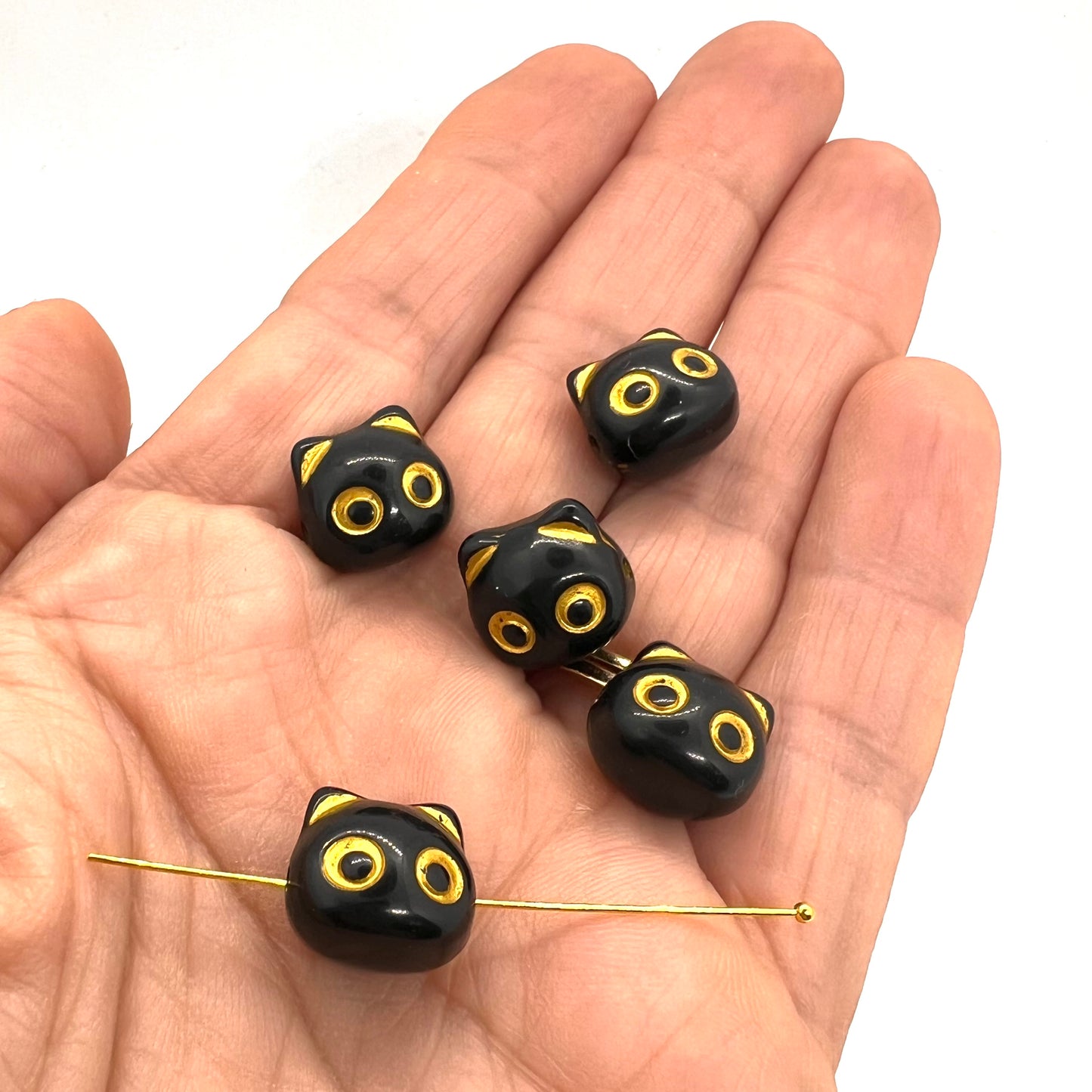 Lucite Cat Bead 12x14mm - Pack of 1