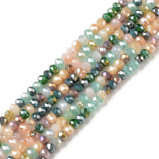 3x2.5mm Crystal Rondelle Bead Strand – Approx 180 Beads – Moss Green