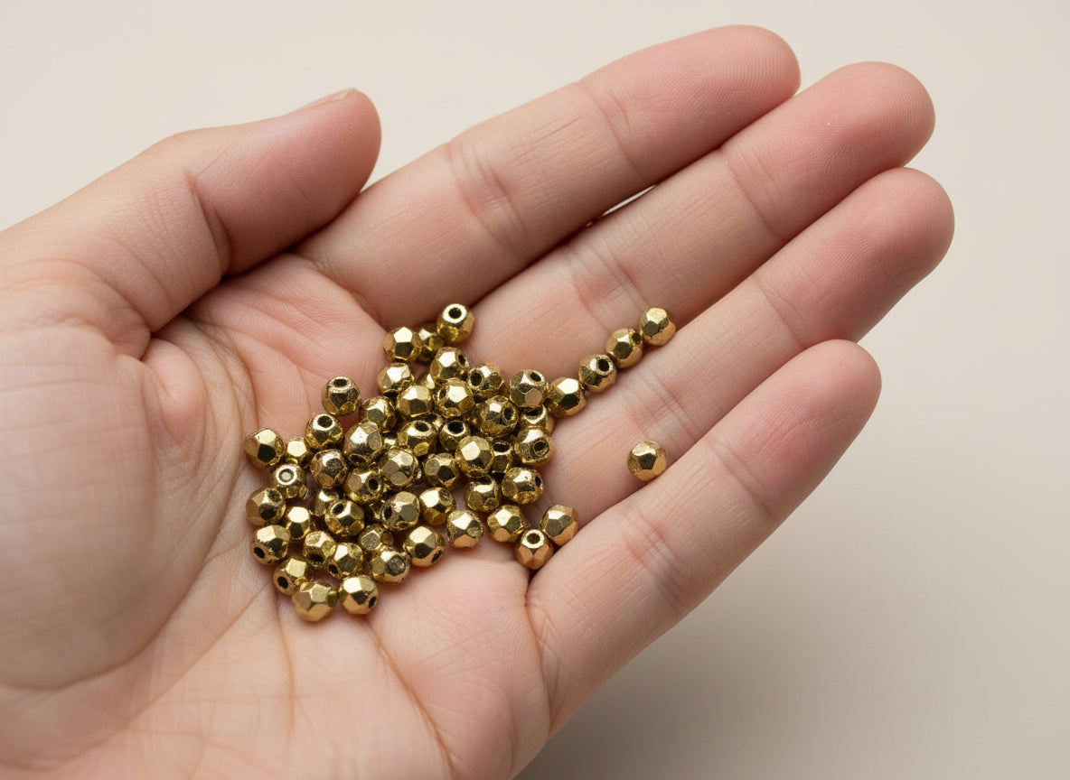 3mm Czech Fire Polish – 00030/26440 – Full Amber Gold