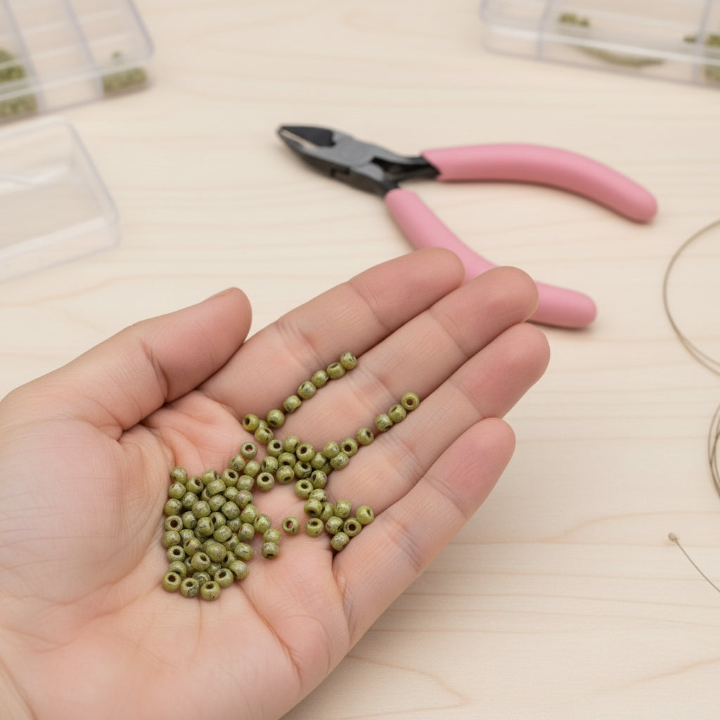 6/0 Miyuki Seed Beads - 25g Bag β Picasso Opaque Chartreuse - Colour 4515