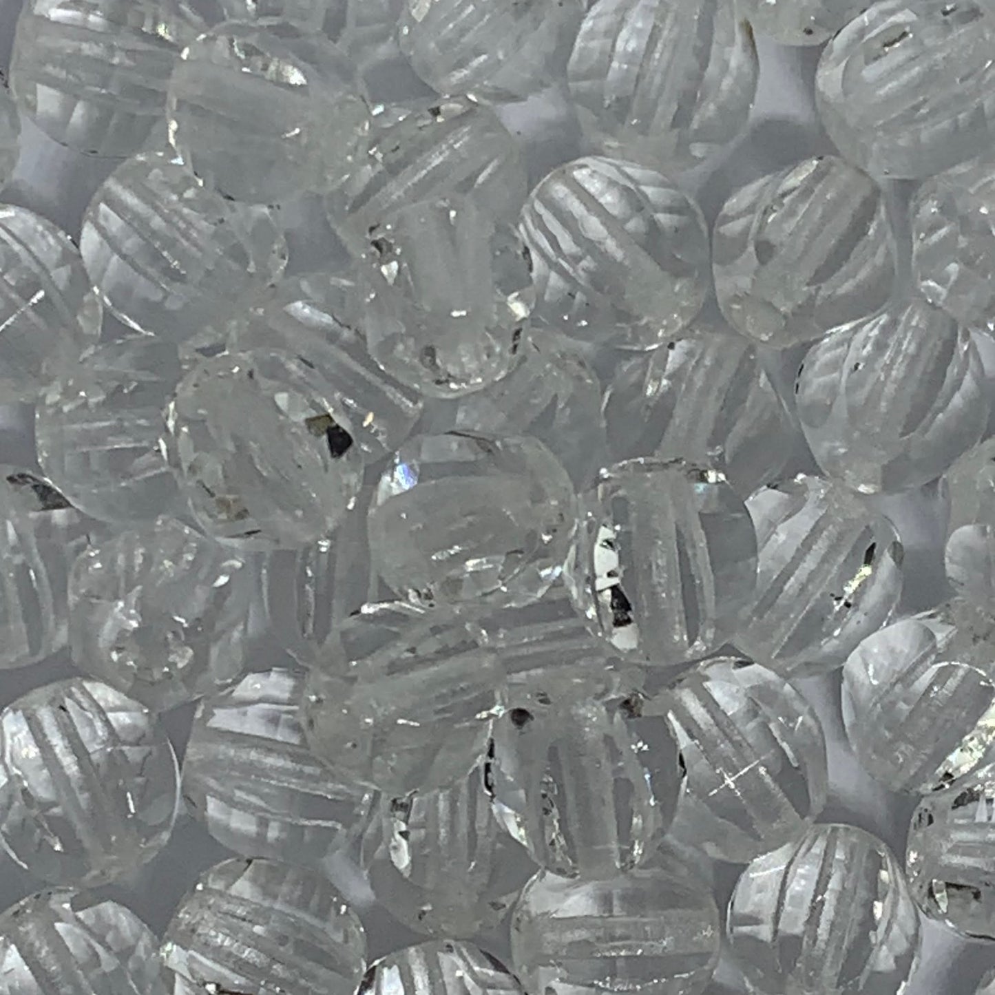 7mm Czech Round Fire Polish Beads - Crystal - Pack of 20