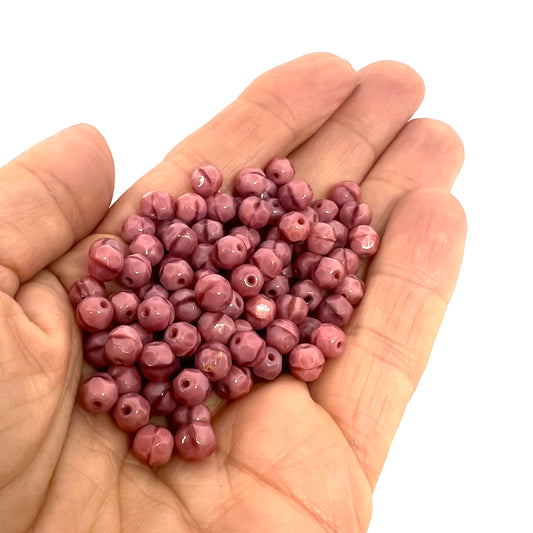 6mm Czech Fire Polish β 74020 - Opaque Vintage Rose x 100
