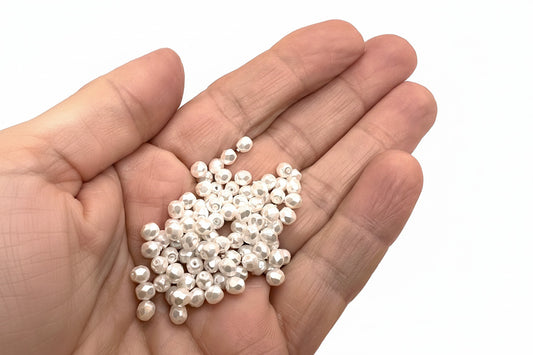 4mm Czech Fire Polish – 70400 – White Pearl x 100