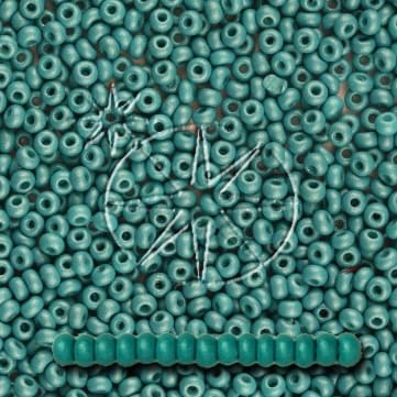 Preciosa 8/0 Seed Beads - PermaLux - 20g Pack - Mother of Pearl - Teal Green