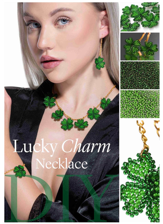 Seed Bead Four Leaf Clover Pattern by Kerrie Slade for Preciosa - Instant Download or Printed Copy