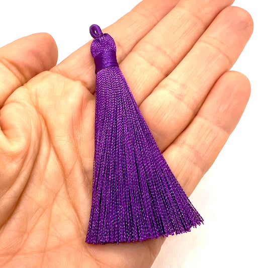 Long 8cm Satin Tassel - Purple
