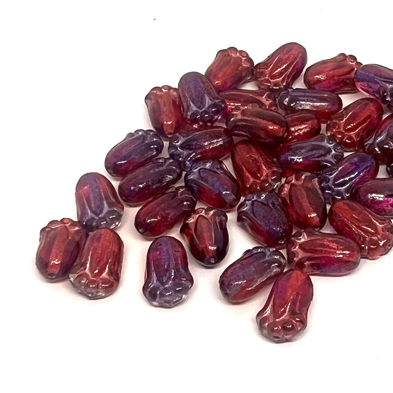 12x8mm Vintage Tulip Bead – Fuchsia Amethyst – Pack of 10