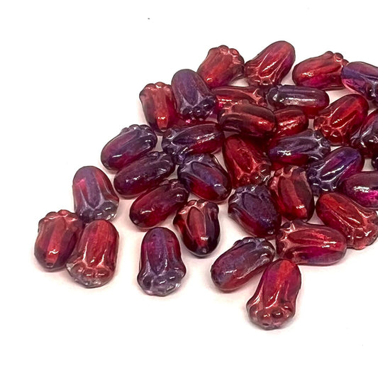 12x8mm Vintage Tulip Bead – Fuchsia Amethyst – Pack of 10