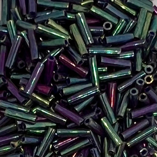 6mm Miyuki Bugle Beads 10g – Opaque Eggplant Lustre