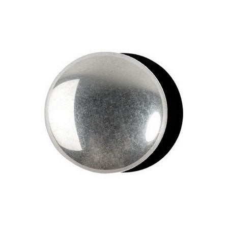 14mm Czech Glass Cabochon - Jet Silver