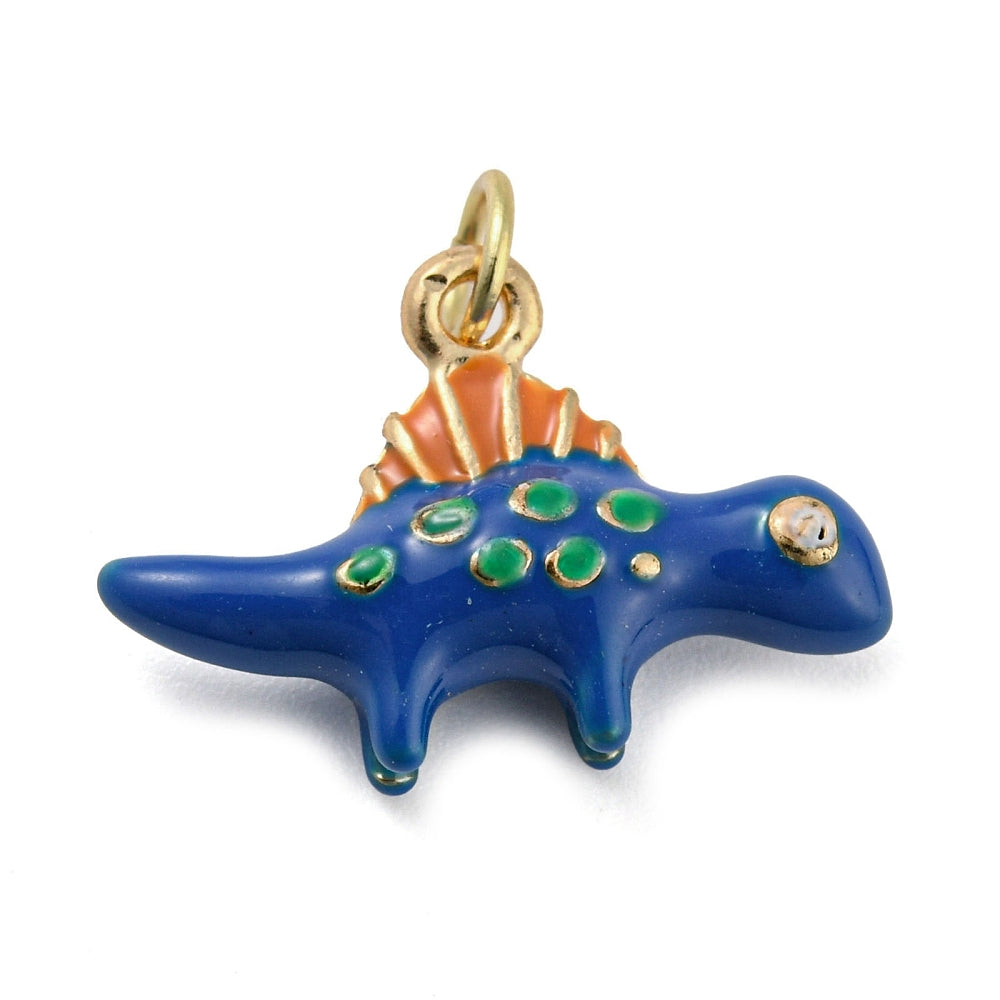 Gold Plated Enamel Dinosaur - 13x19mm - Pack of 1