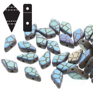 Kite Bead 9x5mm – 10g – Jet Laser Cracked Matte