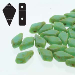 Kite Bead 9x5mm - 10g - Turquoise Green Travertine
