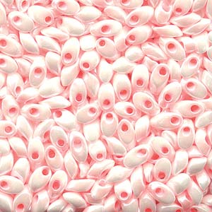 Miyuki Long Magatama 4x7mm 8.5g – White Pink Colour Lined