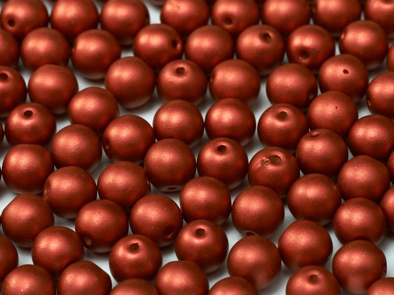 6mm Czech Round Glass Pearl - Bag of 50 – 01790 – Lava Red