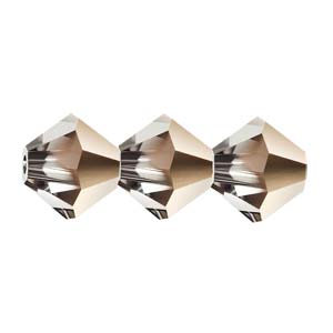4mm Preciosa Bicones – Crystal Starlight Gold – Pack of 30