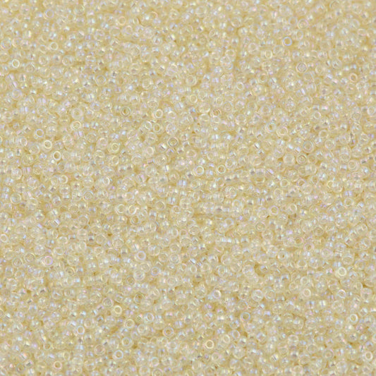 15/0 Miyuki Seed Beads - 5g Bag – Transparent Ivory Gold Luster - Colour 2442