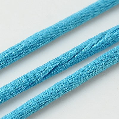 3mm Turquoise Blue Satin Cord - Per Meter