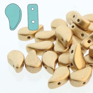Paisley Duo Beads 8x5mm - 10g - Bronze Pale Gold