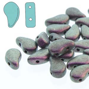 Paisley Duo Beads 8x5mm - 10g - Polychrome Black Raspberry