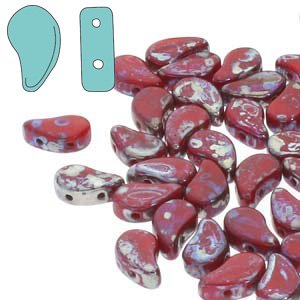 Paisley Duo Beads 8x5mm – 10g – Red Rembrandt