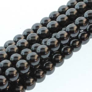 10mm Czech Round Glass Pearl Strand of 20 – 70488 - Hematite