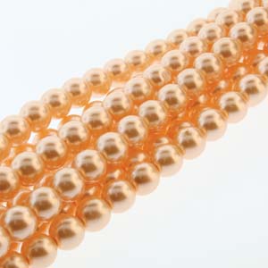 10mm Czech Round Glass Pearl Strand of 20 – 72313 – Peach