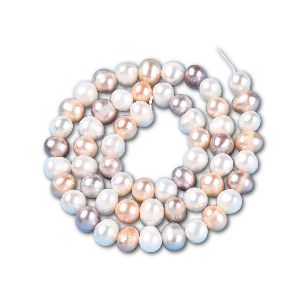 7-8mm Pastel Freshwater Cultured Pearl Strand - AA Grade - Approx 55 Pearls