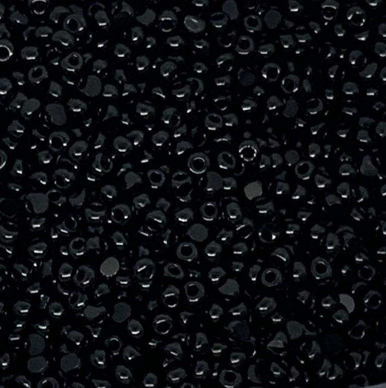 11/0 Preciosa Faceted Seed Beads - 10g Bag - Jet