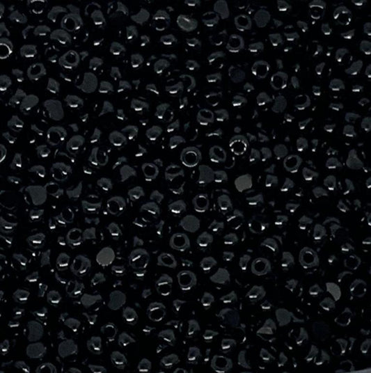 11/0 Preciosa Faceted Seed Beads - 10g Bag - Jet