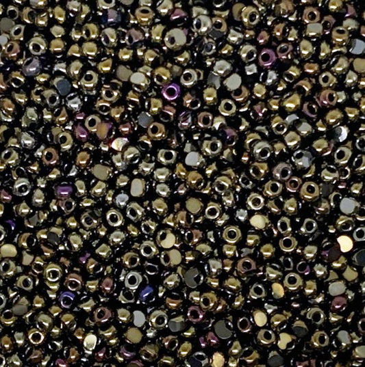 11/0 Preciosa Faceted Seed Beads - 10g Bag - Jet Nut