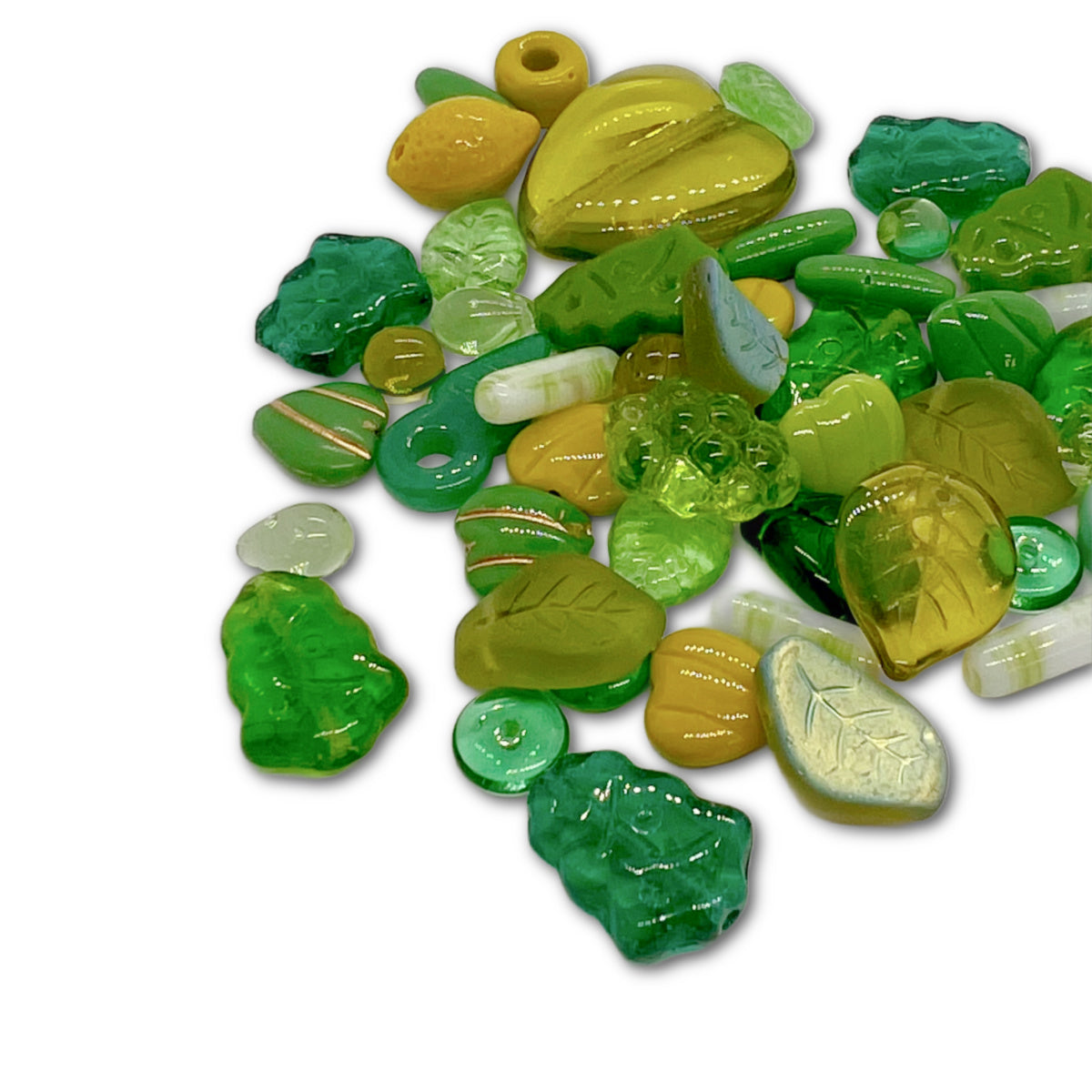 Preciosa Pressed Glass Green Mix - Approx 50g