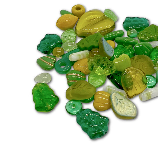 Preciosa Pressed Glass Green Mix - Approx 50g