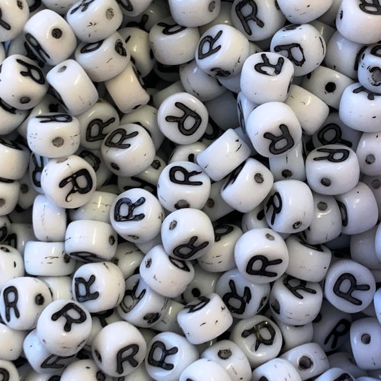 Czech Glass Alphabet Bead - R