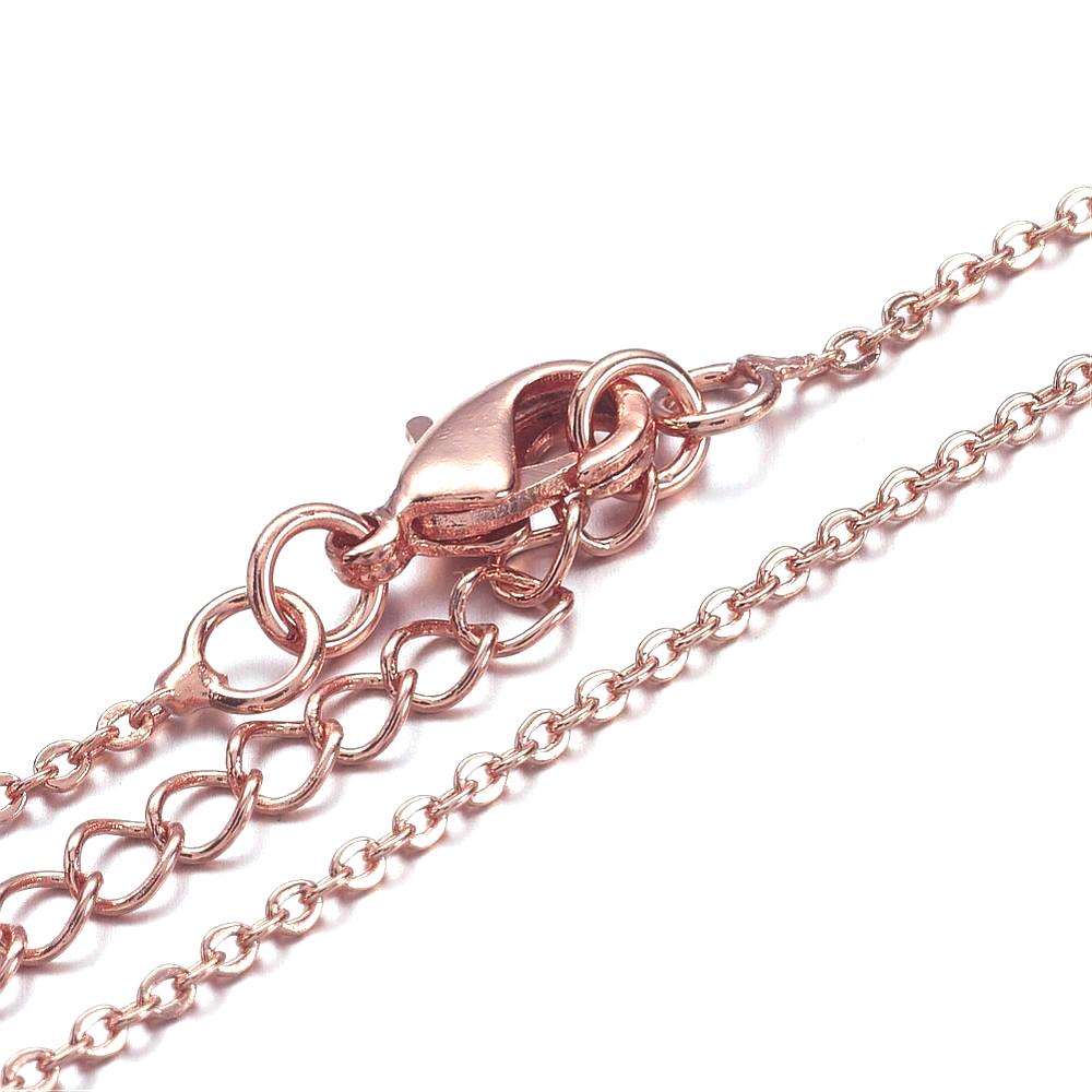 17 Inch Rose Gold Fine Cable Chain