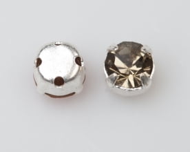 4mm Silver Plated Chaton Montee x 24 β Black Diamond