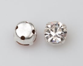 6mm Silver Plated Chaton Montee x 24 – Crystal