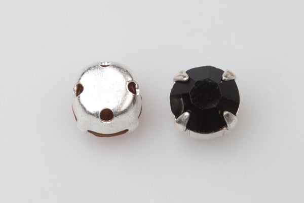 4mm Silver Plated Chaton Montee x 24 β Jet