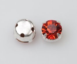 4mm Silver Plated Chaton Montee x 24 β Red Rosa