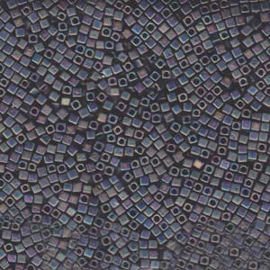 Miyuki 1.8mm Cube Beads - 5g Bag - Matte Black AB