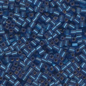 Miyuki Cubes 3mm - 5g Bag – Matte Silver Lined Capri Blue