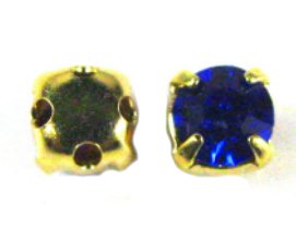 4mm Gold Plated Chaton Montee x 24 β Sapphire