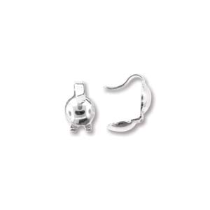 3.5mm Sterling Silver Clamshells/Calottes with hook – Per Piece