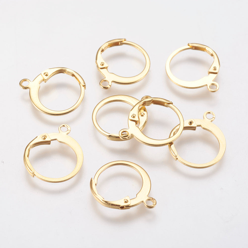 18k Gold Plated Round Leverback Earrings - 14.5x12mm – Pack of 5 Pairs