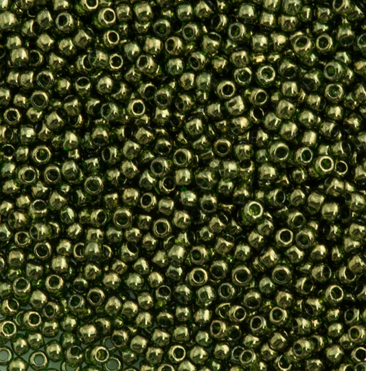 11/0 Toho Seed Beads - 10g Bag – Gold Lustered Fern - Colour 333
