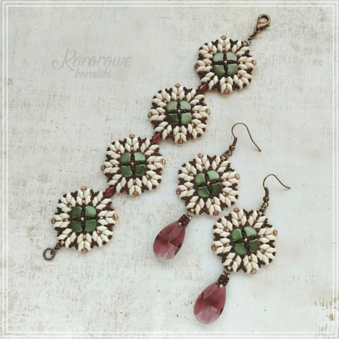 Sorai Bracelet & Earring Pattern by Barbara Lepak - Instant Download or Printed Copy