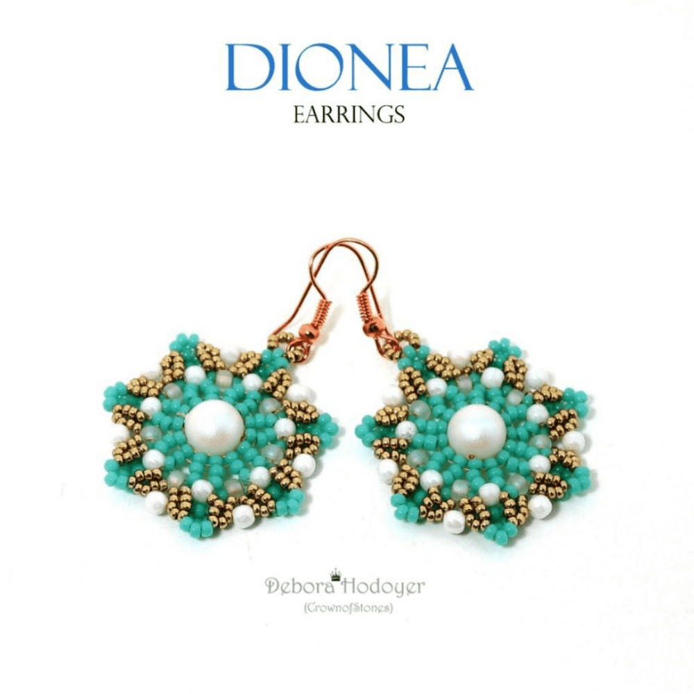 Dionea Earring Pattern by Debora Hodoyer - Instant Download or Printed Copy