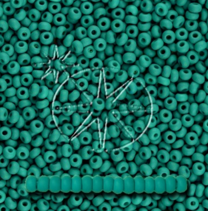 Preciosa 8/0 Seed Beads - PermaLux - 20g Pack - Matte - Teal Green