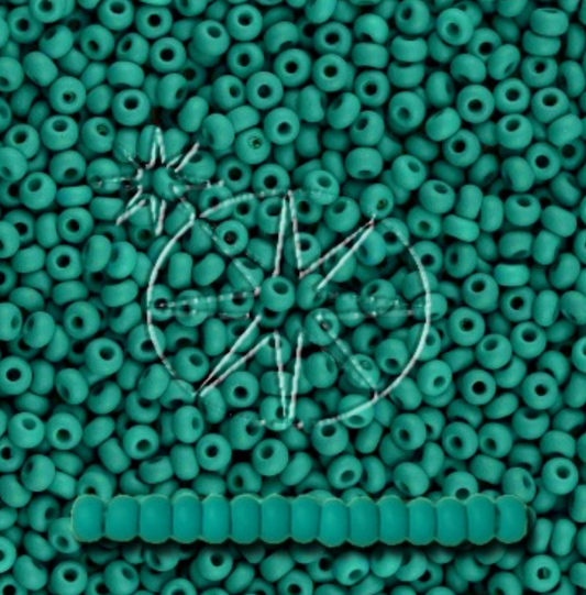 Preciosa 11/0 Seed Beads - PermaLux - 20g Pack - Matte - Teal Green