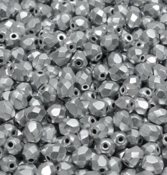 3mm Czech Fire Polish – 00030/01700 – Crystal Silver Aluminium